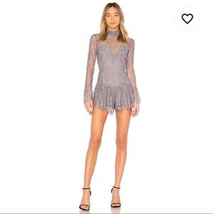 Saylor Nellie Romper in silver size medium